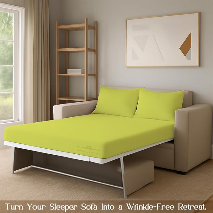 Sleeper Sofa Bed Sheet, 100% Cotton 400 Thread Count, 4 Piece Set, Deep Pocket