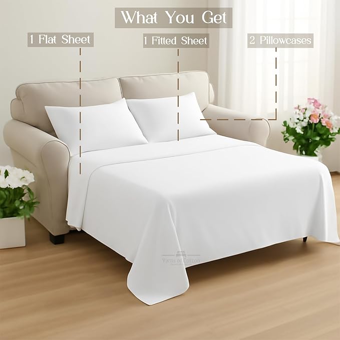 Yarns of Cotton Sleeper Sofa Bed Sheet Set