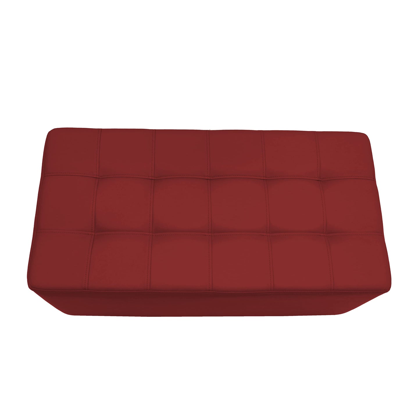 Factory Direct Partners Tufted Rectangle Accent Ottoman Bench Beautifully Upholstered Furniture for Modern Home, Office, Library or Waiting Area Seating, Footstool, Table Use - Crimson, 14046-186