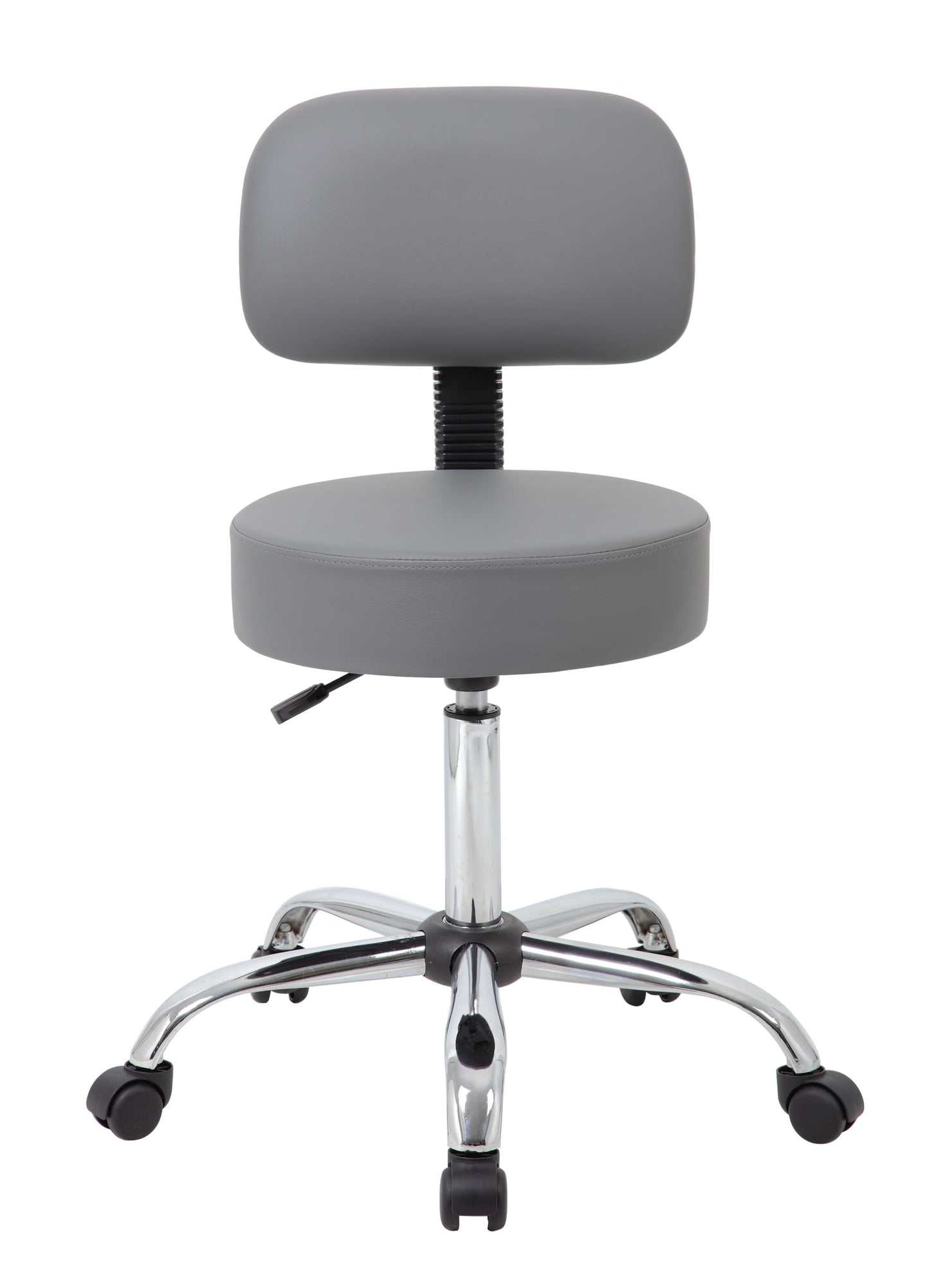 Boss Office Products Be Well Medical Spa Professional Adjustable Drafting Stool with Back, Grey (B245-GY)
