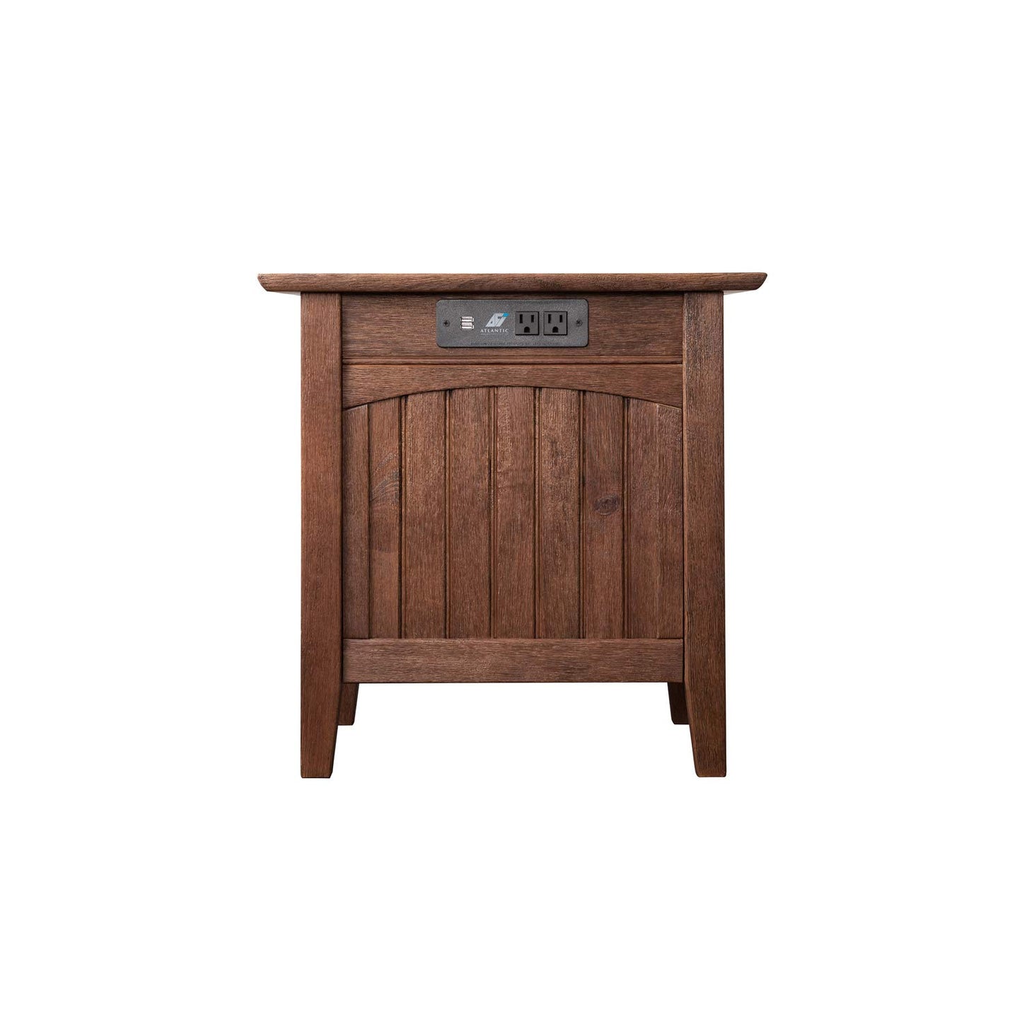 AFI Nantucket Chair Side Table with Built-in Charger in Burnt Amber
