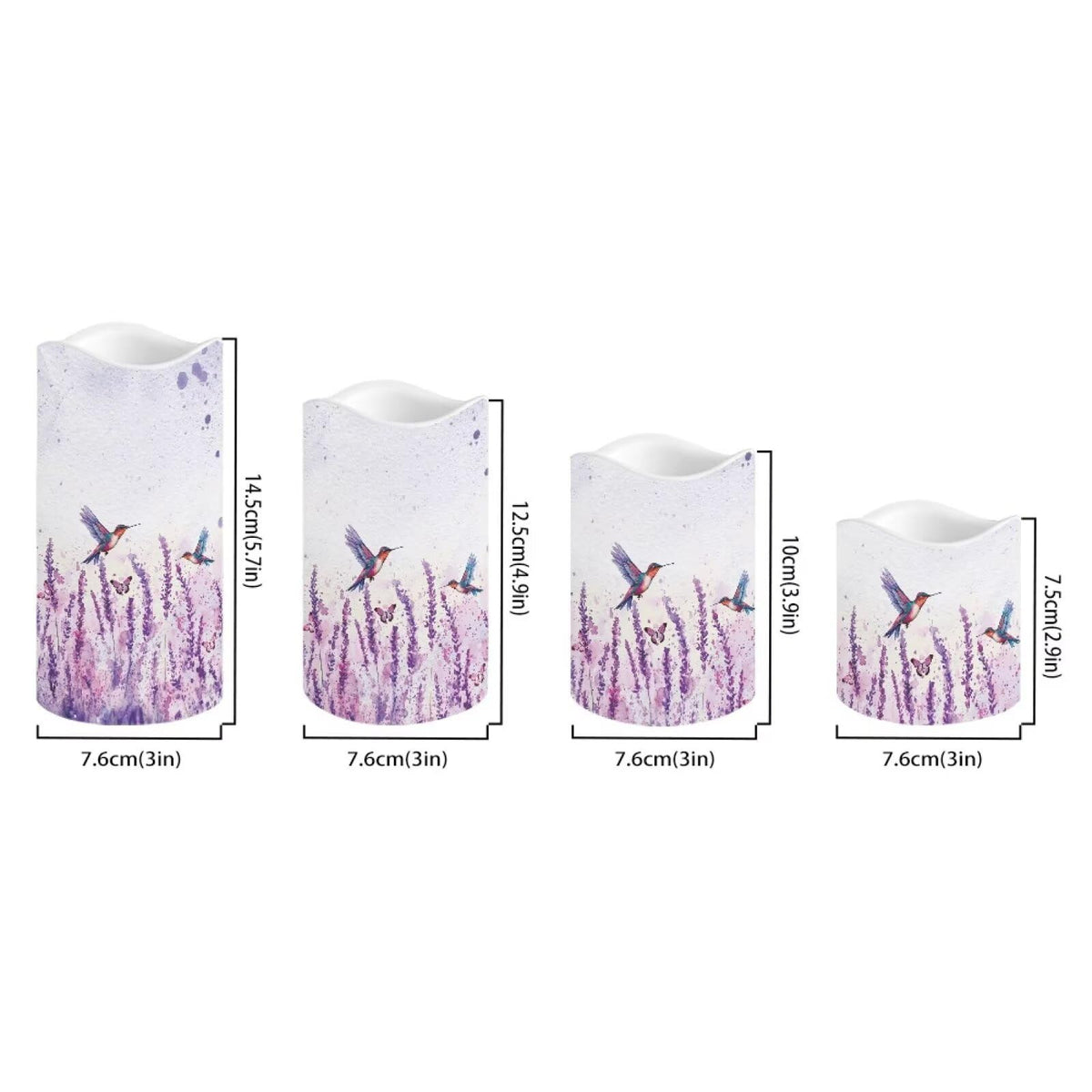 Cozeyat Lavender LED Candles Set of 4 Real Wax Battery Powered Flameless with Remote Control Timer Color Changing for Wedding Home Table