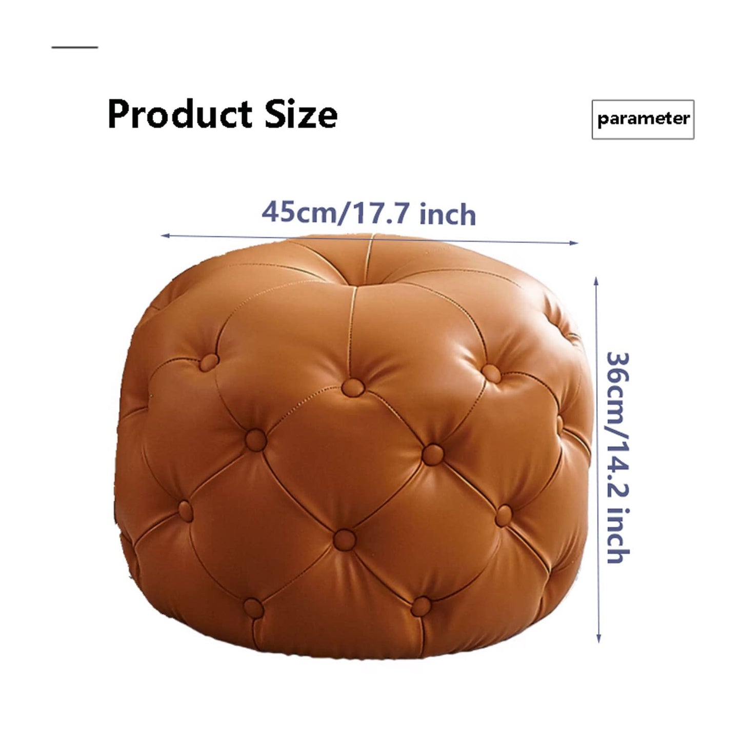 EAZBRIDGE The upholstered Foot Stool Leather Shoe Changing Stool Cloakroom Stool Sofa Footstool Small Step Stool Living Room Bedroom Stool Waterproof Leather Fabric Side Table Seat(Color:Black)