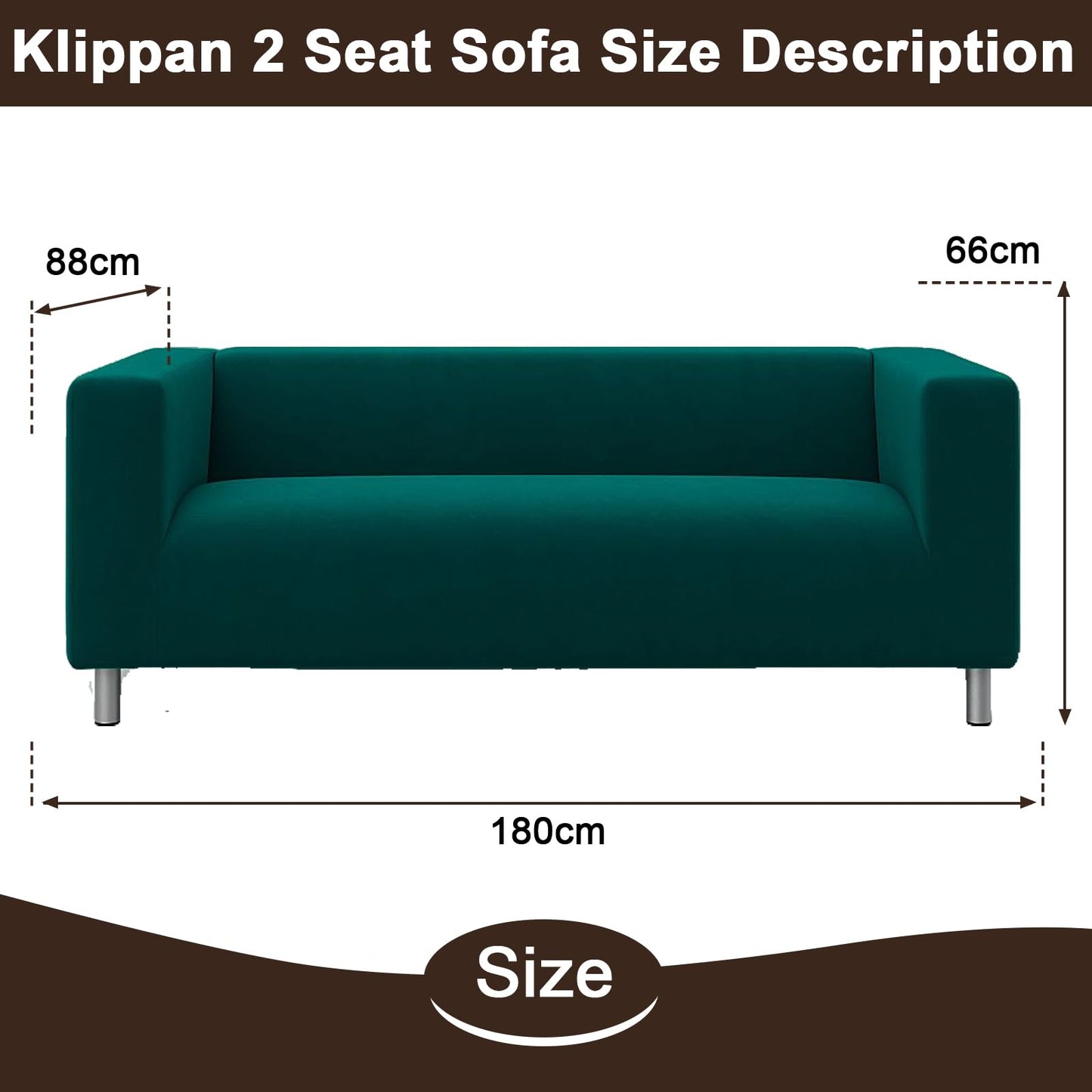 Velvet Klippan Loveseat Cover Replacement for IKEA Klippan 2 Seater Klippan Loveseat Sofa Cover Replacement, Klippan Slipcover, Klippan Cover Only, Sofa Not Included, Blue