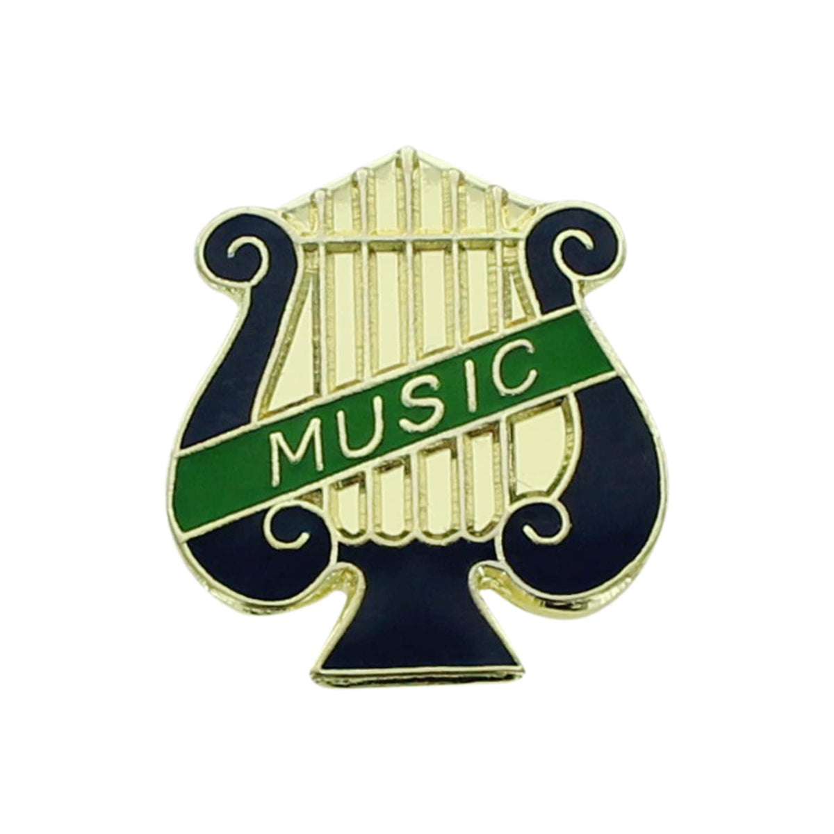 SHOP AWARDS AND GIFTS Music Lyre Enamel Lapel Pins for Students Appreciation Reward School Teacher Supplies, Bulk Pack of 12, Poly Bagged, Navy Blue, 1 Inch