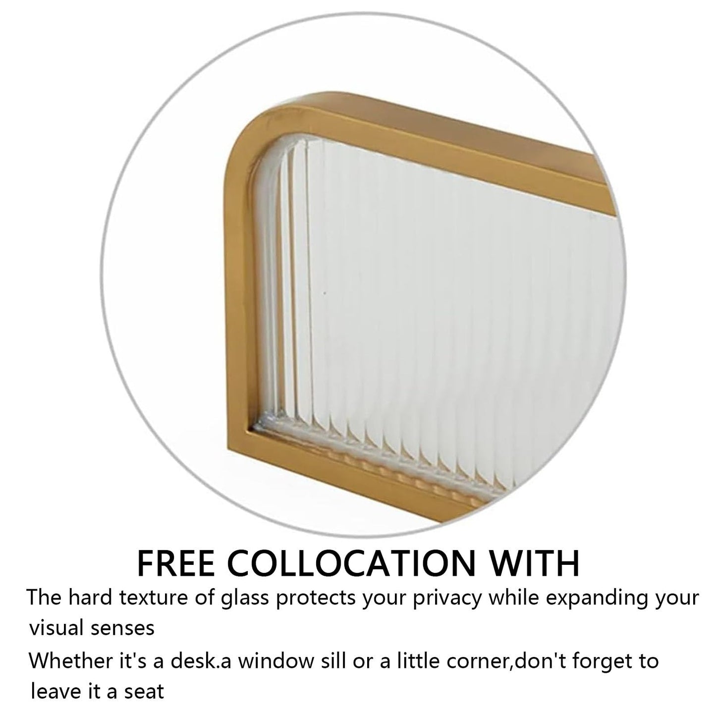 Gold Dining Area Dividers - Decorative Partition Panel, Countertop Screen for Office, Restaurant & Hotel - 19.7"x27.6" Privacy Fence