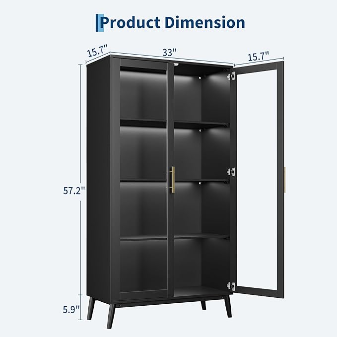 IDEALHOUSE Glass Display Cabinet