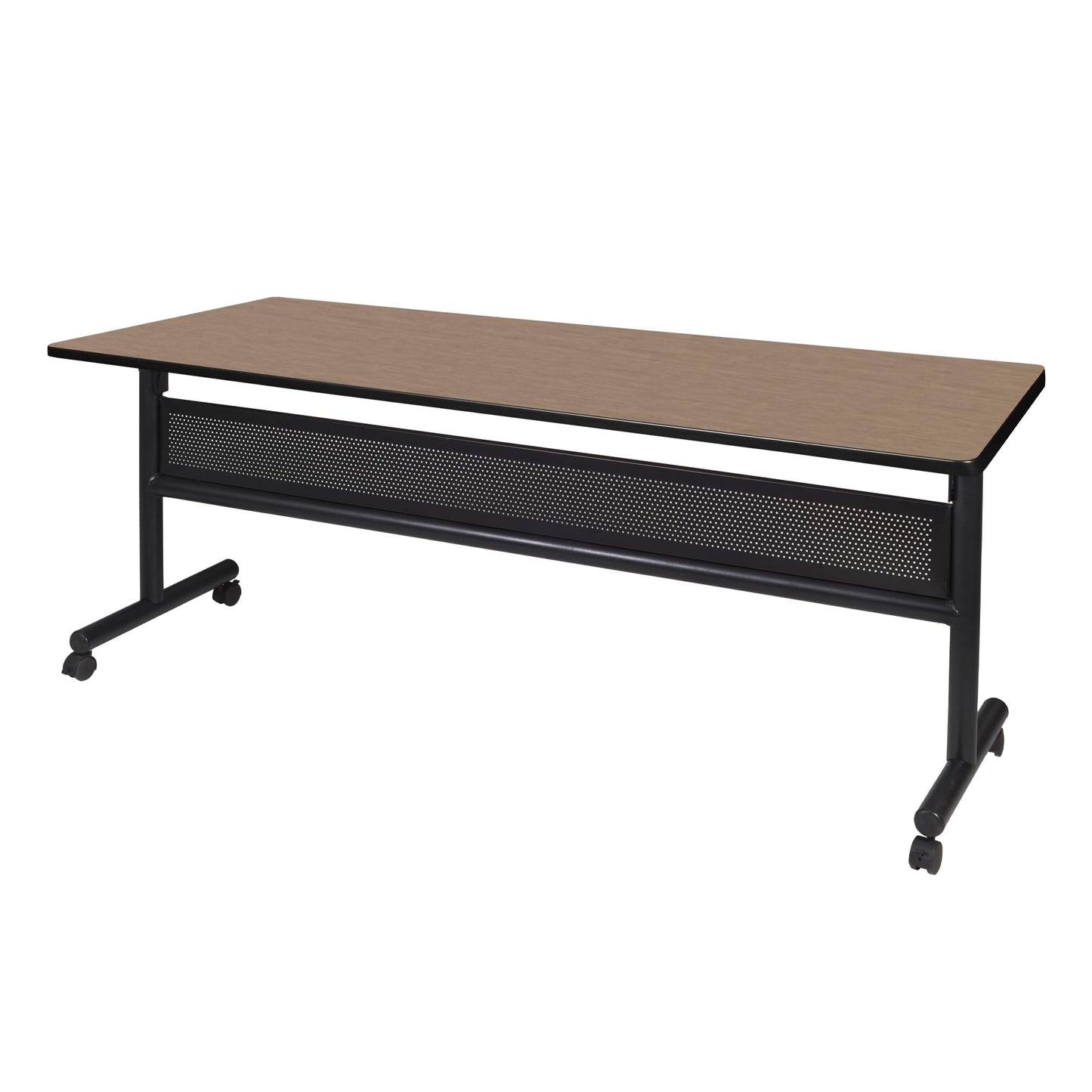 Regency Kobe 72 x 24 in. Flip-Top Training Nesting Table with Modesty Panel- Noble Oak