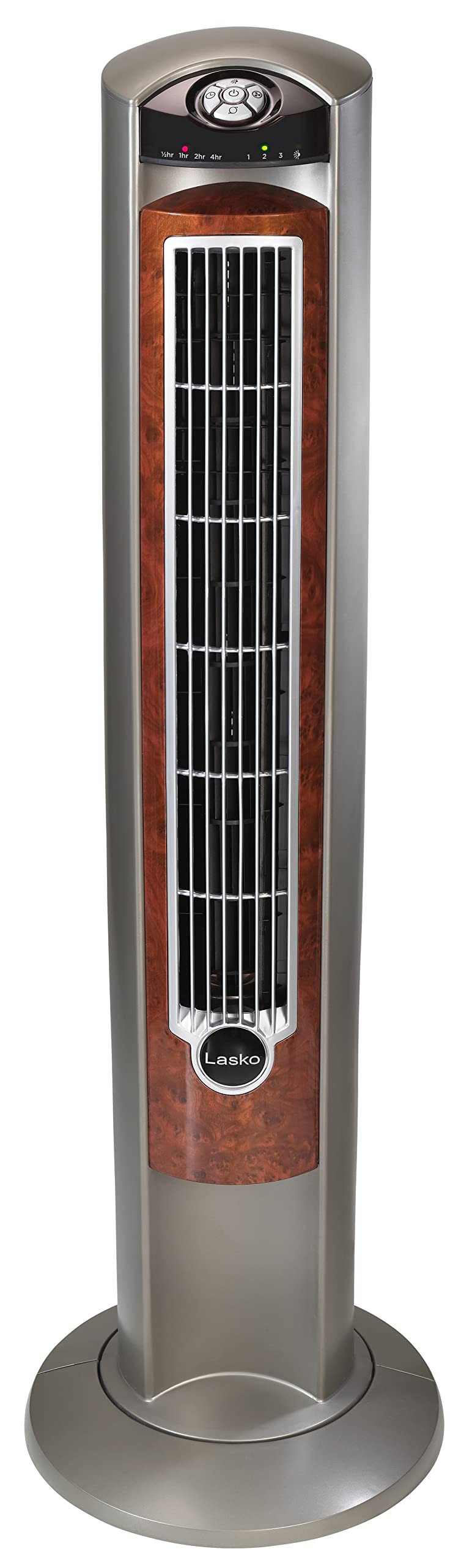 Lasko Oscillating Tower Fan with Remote, Quiet Floor Fans for Bedroom, 42", Woodgrain and Grey, T42954