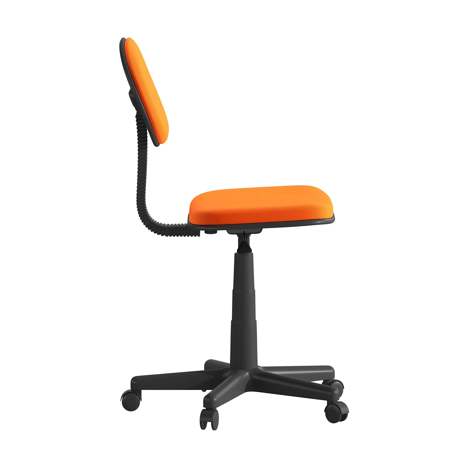 Flash Furniture Harry Low Back Swivel Task Office Chair - Adjustable Light Orange Student Chair with Padded Mesh Seat & Back - Homeschool Study Chair