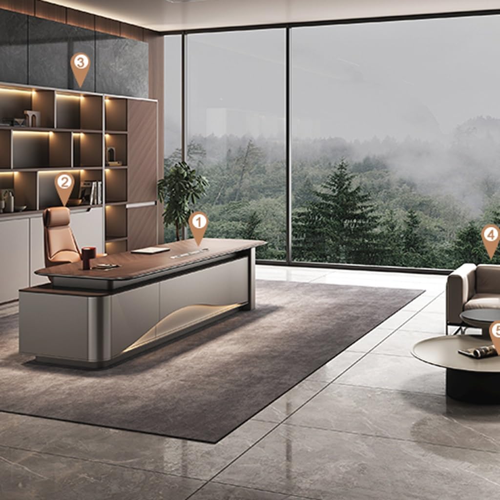 ULTRAWAVE Computer Desk Home Office Desk Executive Desk, Boss Desk, Minimalist Office Furniture, CEO/Chairman's Desk