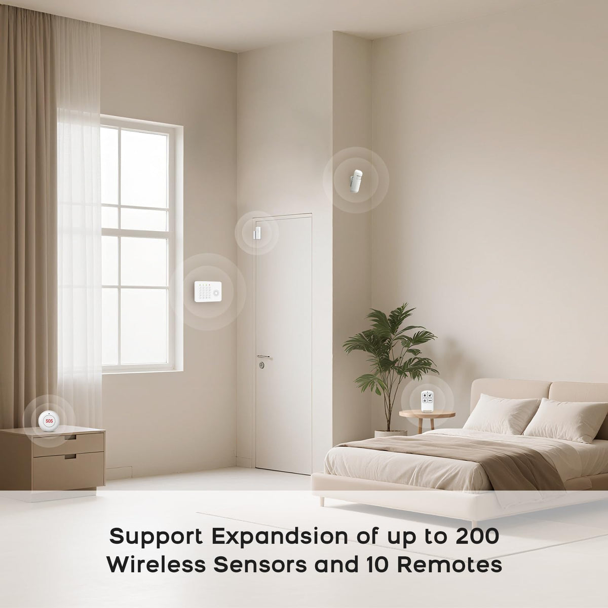 PGST Home Security System,DIY Wireless Home Alarm System for Home Security with Door Motion Sensors,Smart Keypad,Remote,No Subscription Fee (8 Contact Sensor + 2 Motion Sensor + 1 PTZ Camera)