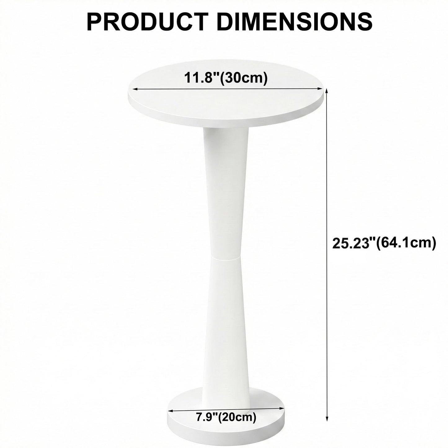 LAATOOREE Small Round Side Table, Wood Pedestal Drink Table, Accent Coffee End Table with Solid Wood Leg for Small Space, Living Room, Bedroom, Corner (1, White)
