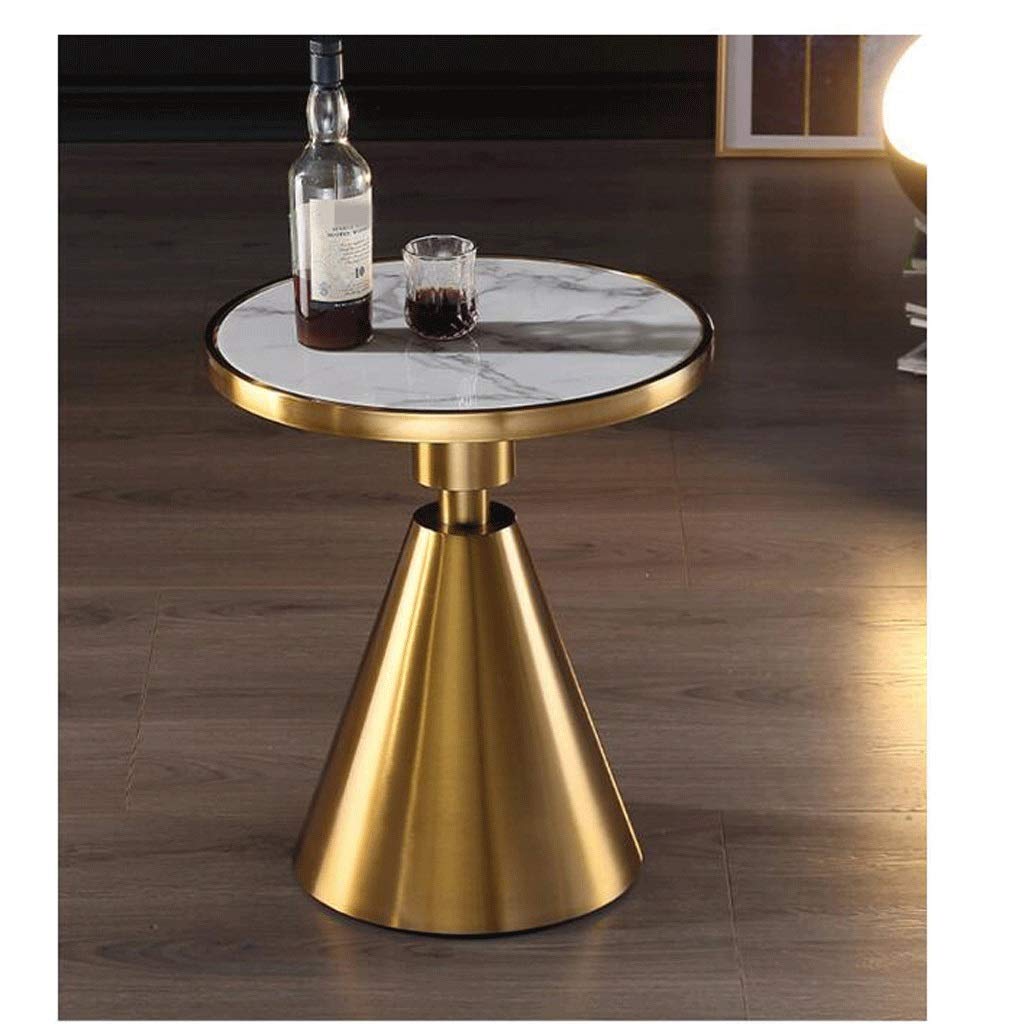 HUSHHAAMPP Small Coffee Table Marble Mini Coffee Tables End Tables with Stainless Steel e for Living Room Reception Room Light Luxury Sofa Tables with Drawers (Color : White) (All Black)