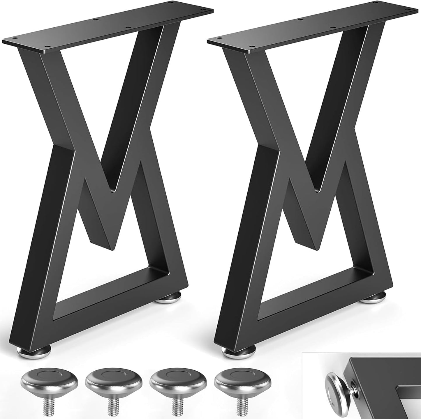 Likapop 36" Metal Coffee Table Legs, Sturdy Black Bench Legs, Suitable for DIY Furniture Legs, Dining Tables, End Table, Chair, Desks, and Benches - 91 cm H x 45 cm W, Set of 2 (36" V-Type)