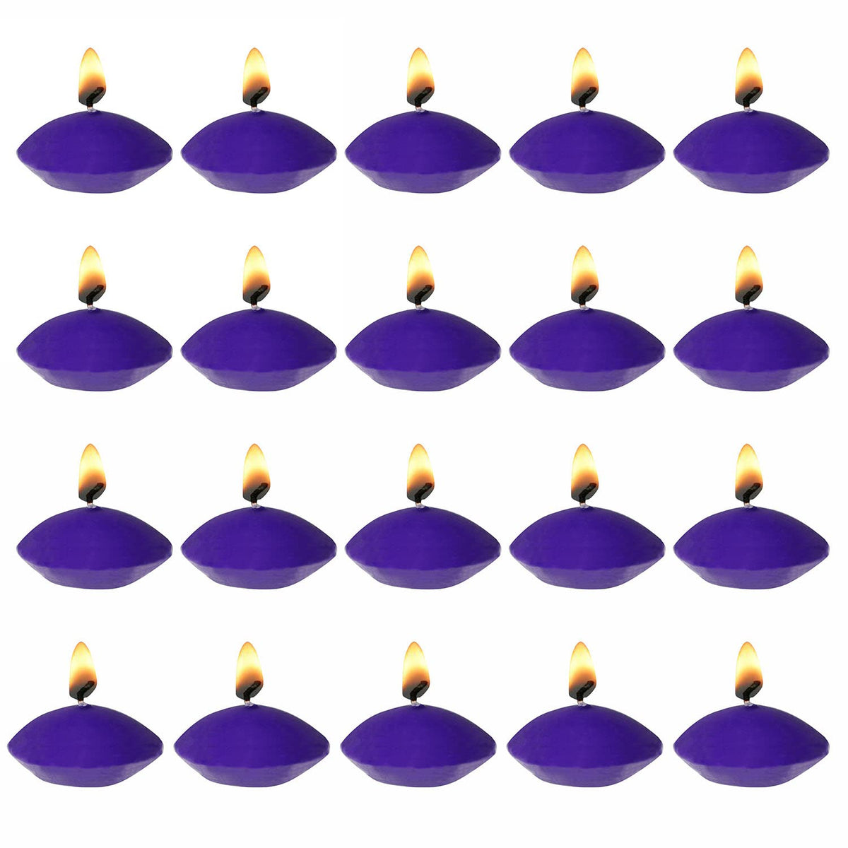 XGNG 2 Boxes 20PCS Round Burning Candles, Small Tea Light Candles, Unscented, Purple