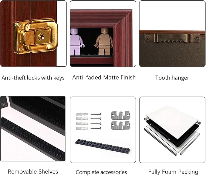 VERANI Minifigures Miniature Display Case Collectibles Display Box Wall Mount