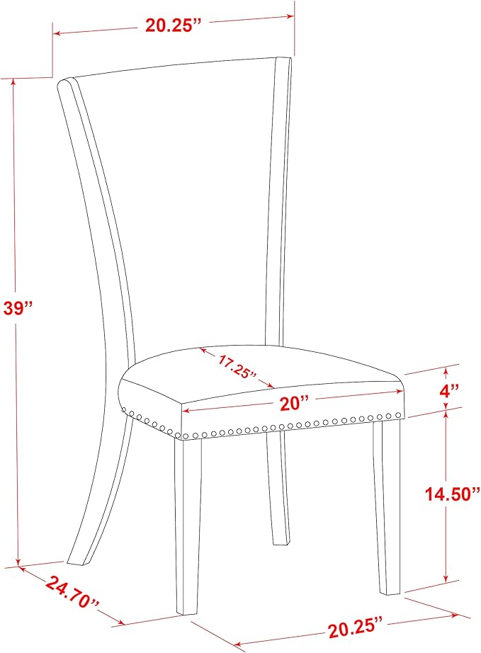 East West Furniture VEP7T21 Verona Parson Kitchen Chairs