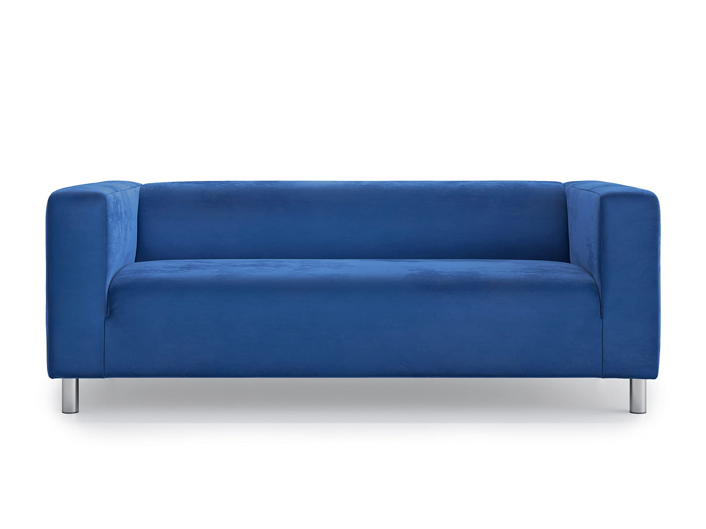 MASTERS OF COVERS Snug Fit Classic Velvet Klippan Loveseat Slipcover for The IKEA 2 Seater Klippan Loveseat Sofa Cover Replacement (Blue, Velvet)
