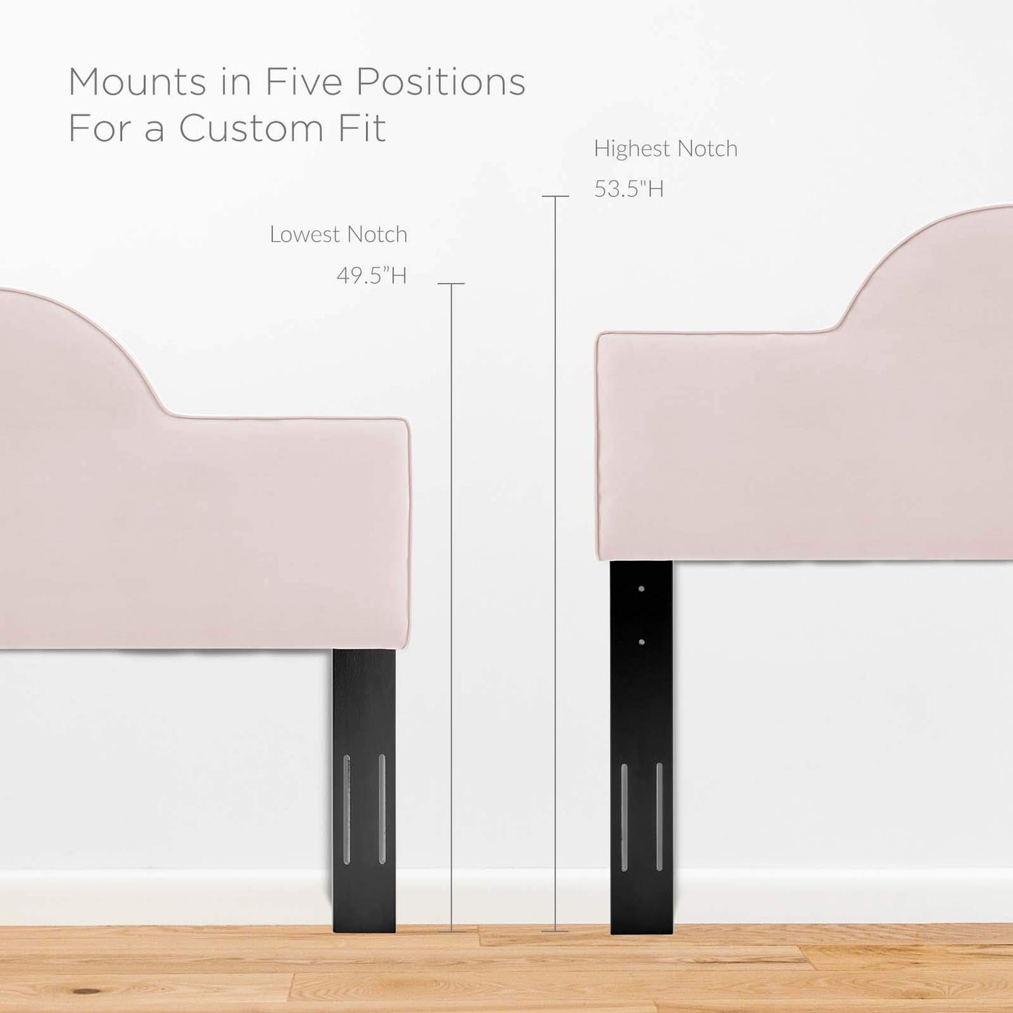Modway MOD-6302-PNK Dawn Twin Performance Velvet Headboard, Pink