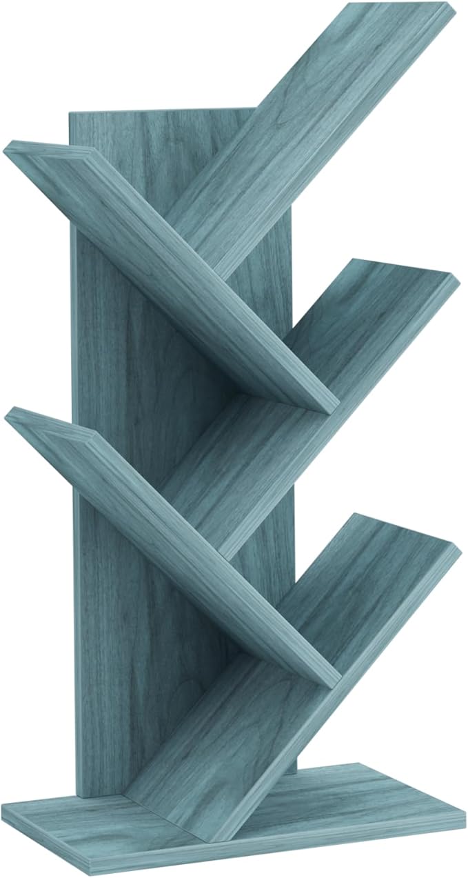 SHEEPAM 5 Tier Tree Book Shelf, Small Desktop Bookshelf