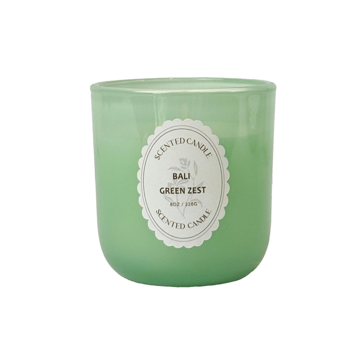 Bali Green Zest Scented Candle 8oz – CW Studio Color-Sprayed Glass Jar, Fresh Citrus Lemongrass & Herbal Aroma – Tropical Spa Gift Candle, Mother's Day & Birthday – 40-45 Hour Burn