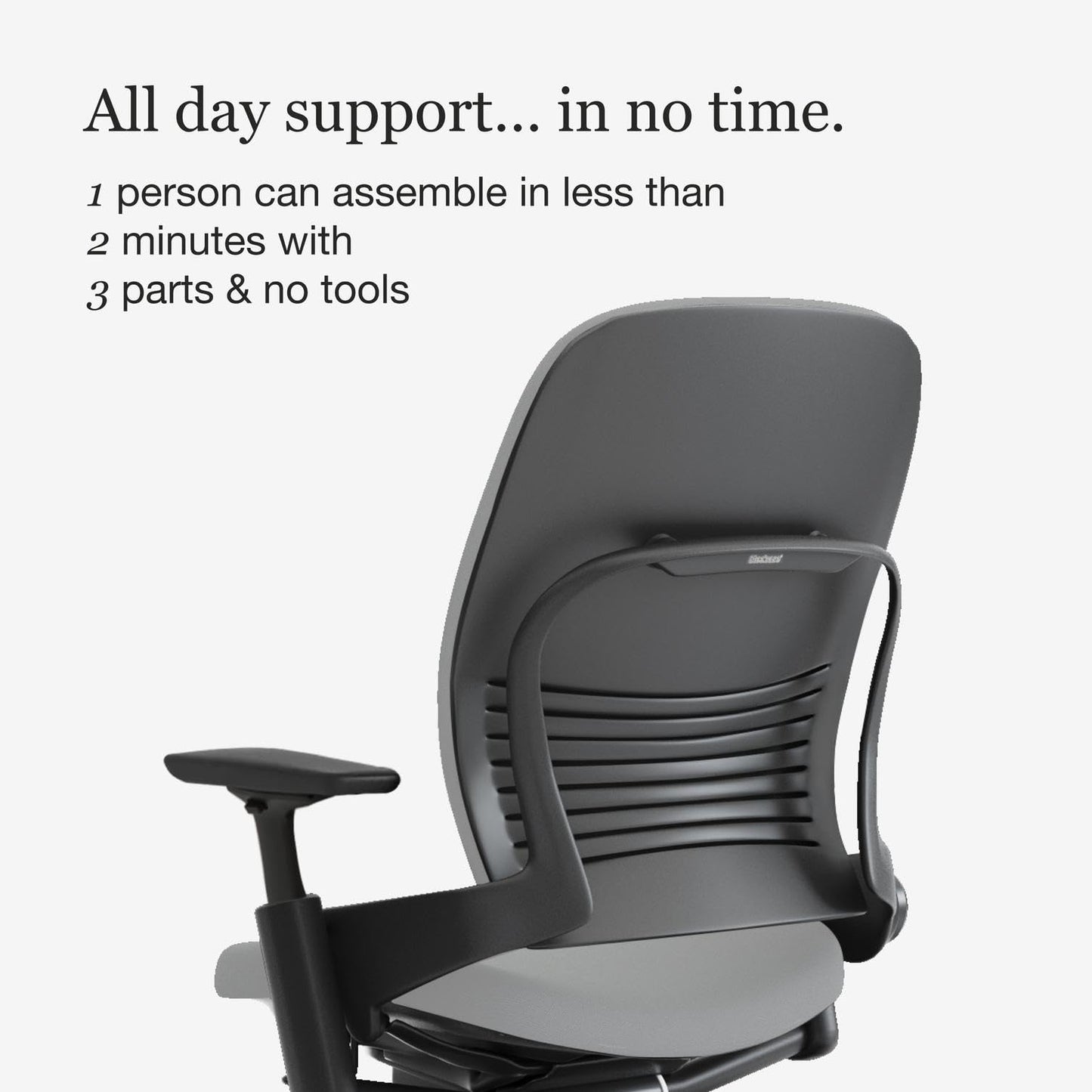 Steelcase Leap Upholstered Hard Casters - Blue Nickel