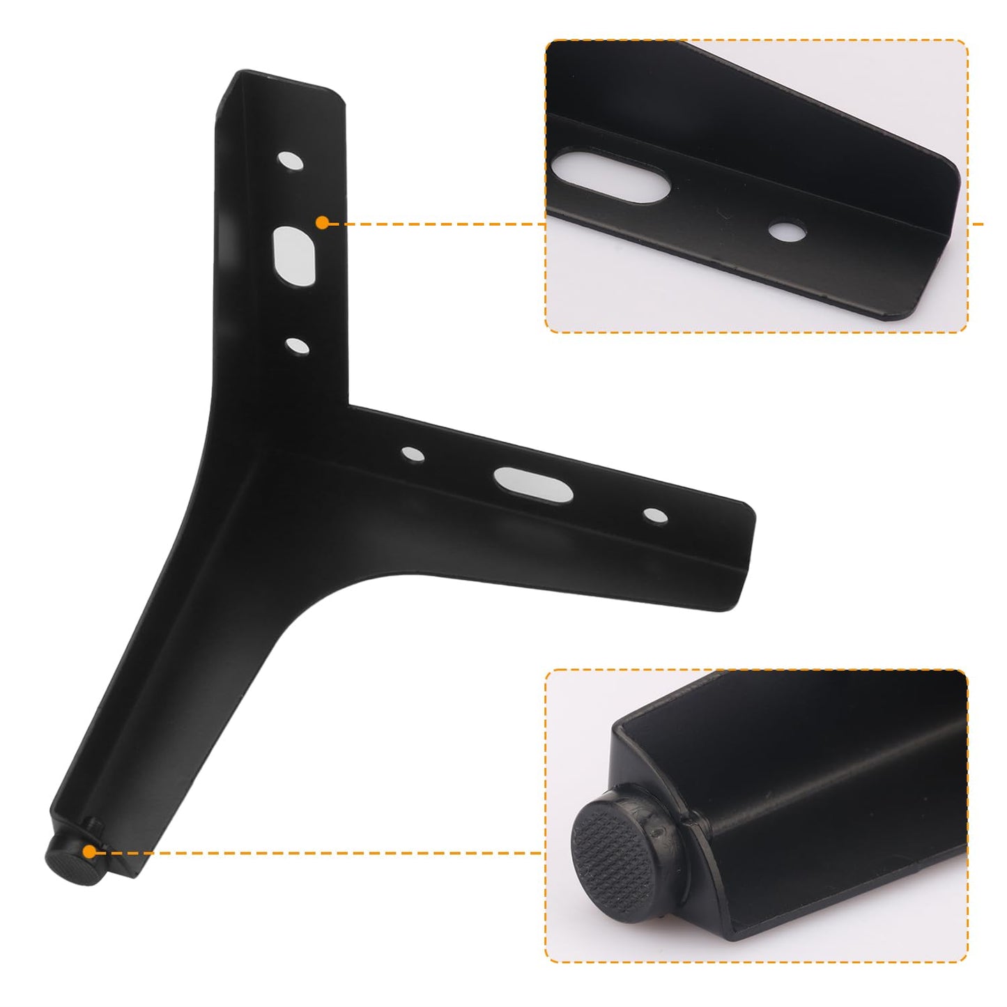 GENHAKON 8 PCS 7 Inch Furniture Legs, Black Metal Triangle Furniture Feet, Replacement Sofa Legs Suitable for Sofa, Coffee Table, Cabinet, Cupboard, Chair, End Table