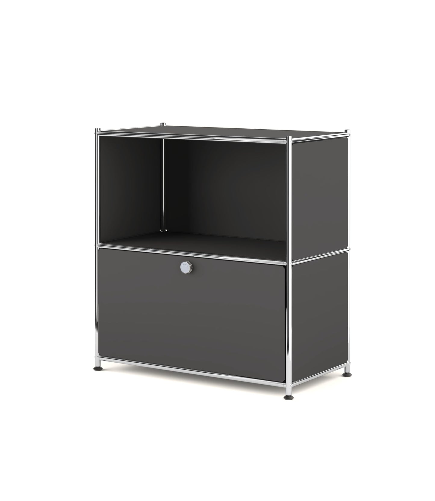 Simplink 32.5-Inch Flip-Top Storage Cabinet with Detachable Wheels, Metal Side Table and Small Sideboard Cabinet for Living Room, Bedroom, Office, Orange