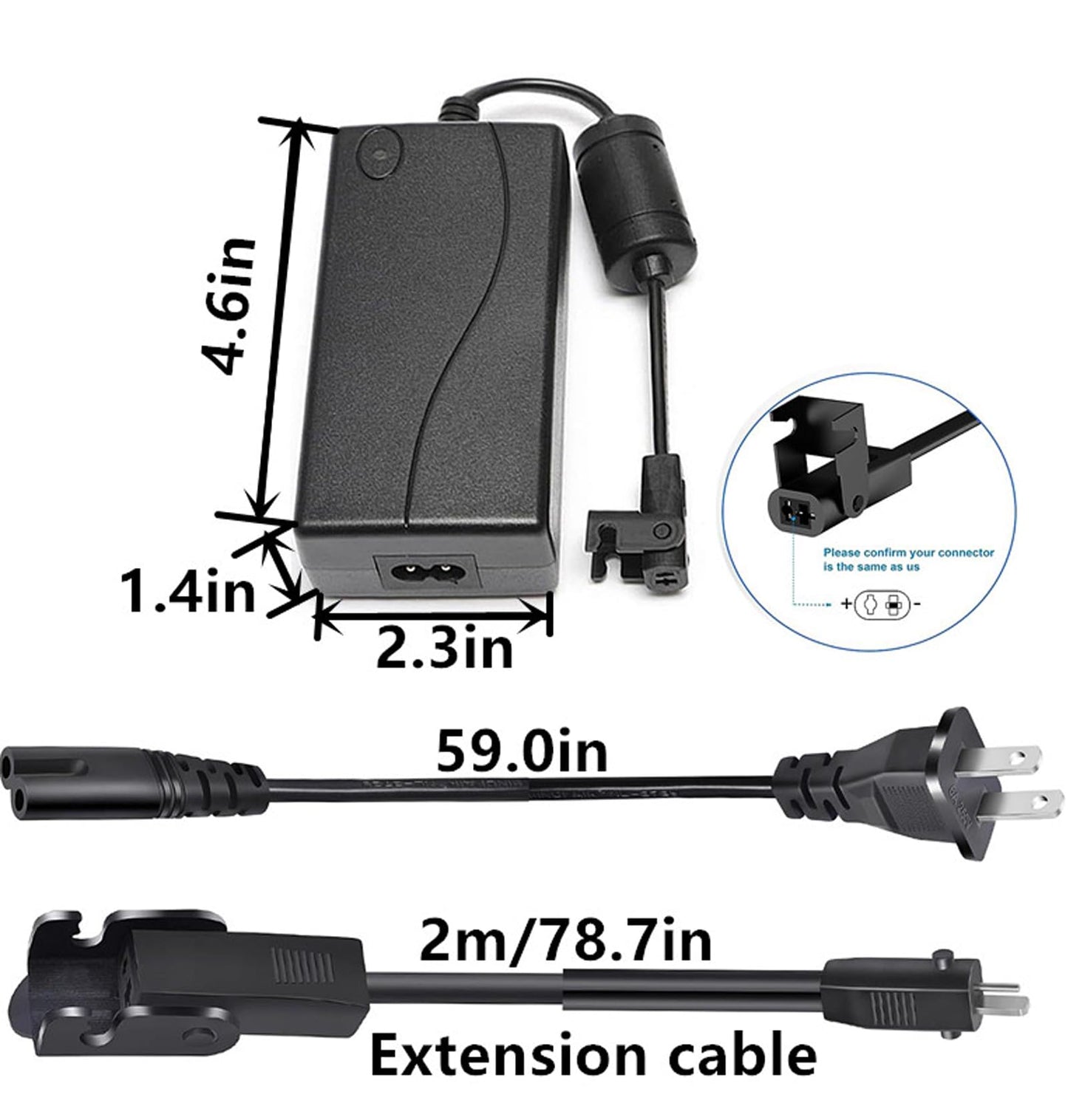 Ousaly 29V AC DC Power Adapter 2-Pin for VersaDesk Ultralite VUL3624 36" Electric Height-Adjustable Standing Converter Sit to Stand Desktop Riser Versa Desk Power Supply Cord Charger