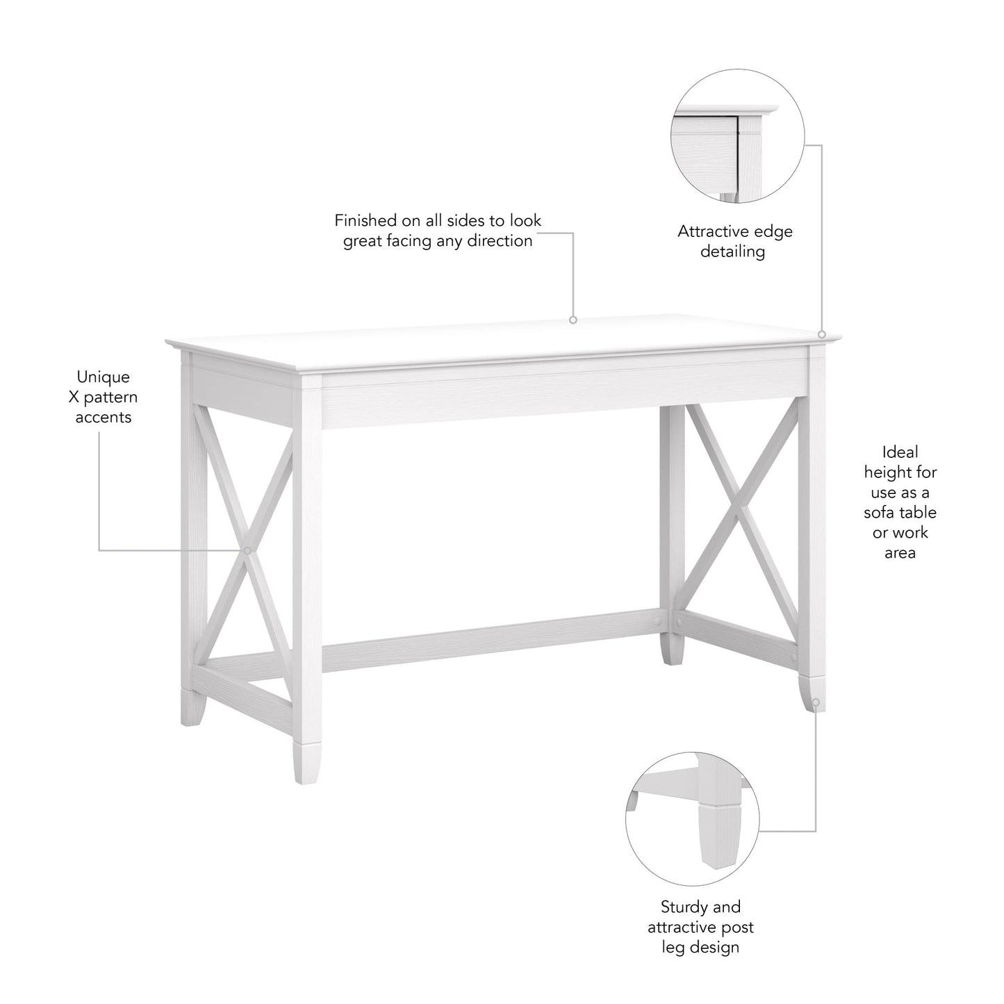 Bush Home Key West 48W Writing Desk in Pure White Oak