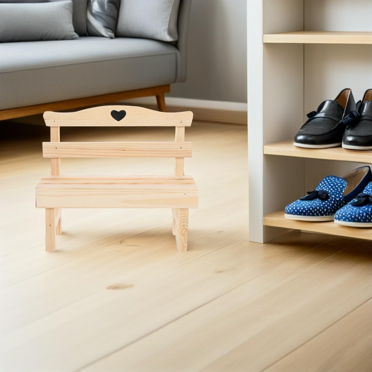 KESYOO Miniature Wooden Pine Bench Figurine, Decorative Mini Benches for Crafts and Outdoor Statues, Photography Prop Dollhouse Furniture Chair