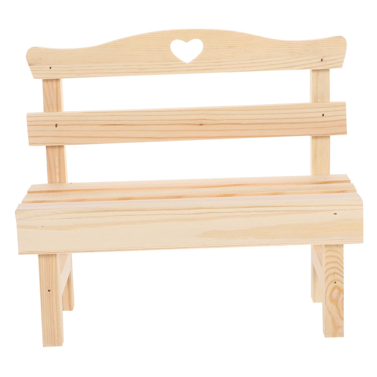 Toyvian 1pc Miniature Bench Decor Creative Photography Prop for Dollhouses Charming Pine Figurine for for Display Gifting