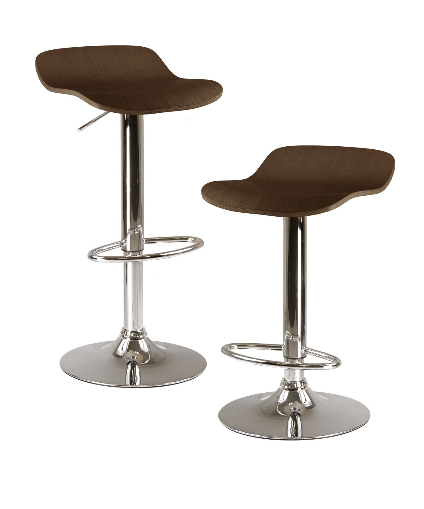 Winsome Spectrum Adjustable Swivel Stools, 2-Pc Set, Black & Chrome