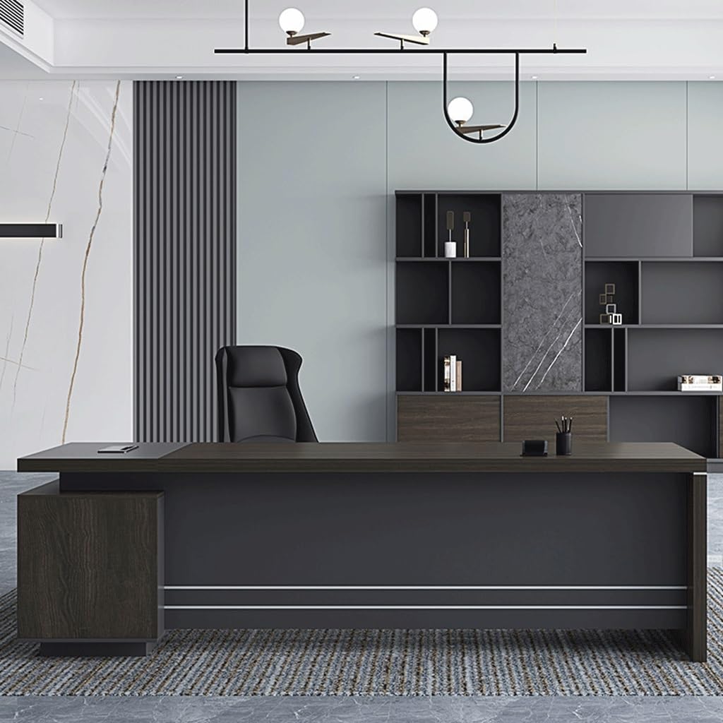 BGGJJ Computer Desk Boss Desk, CEO Desk, Modern Office Furniture, Manager Desk, Executive Desk Desk with Drawers(A)