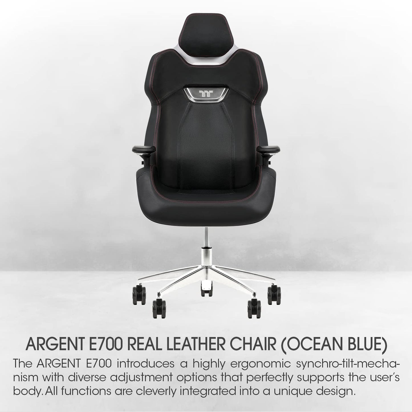 Thermaltake Argent E700 Real Leather Gaming Chair (Glacier White) Design by Studio F∙A∙Porsche, GGC-ARG-BWLFDL-01