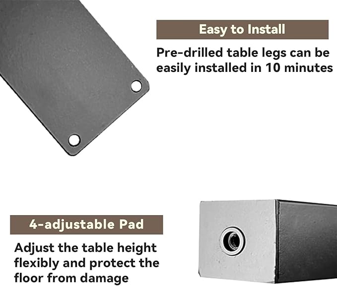 Metal Table Legs 28 inch, Heavy Duty DIY Industrial Desk Furniture Legs Set of