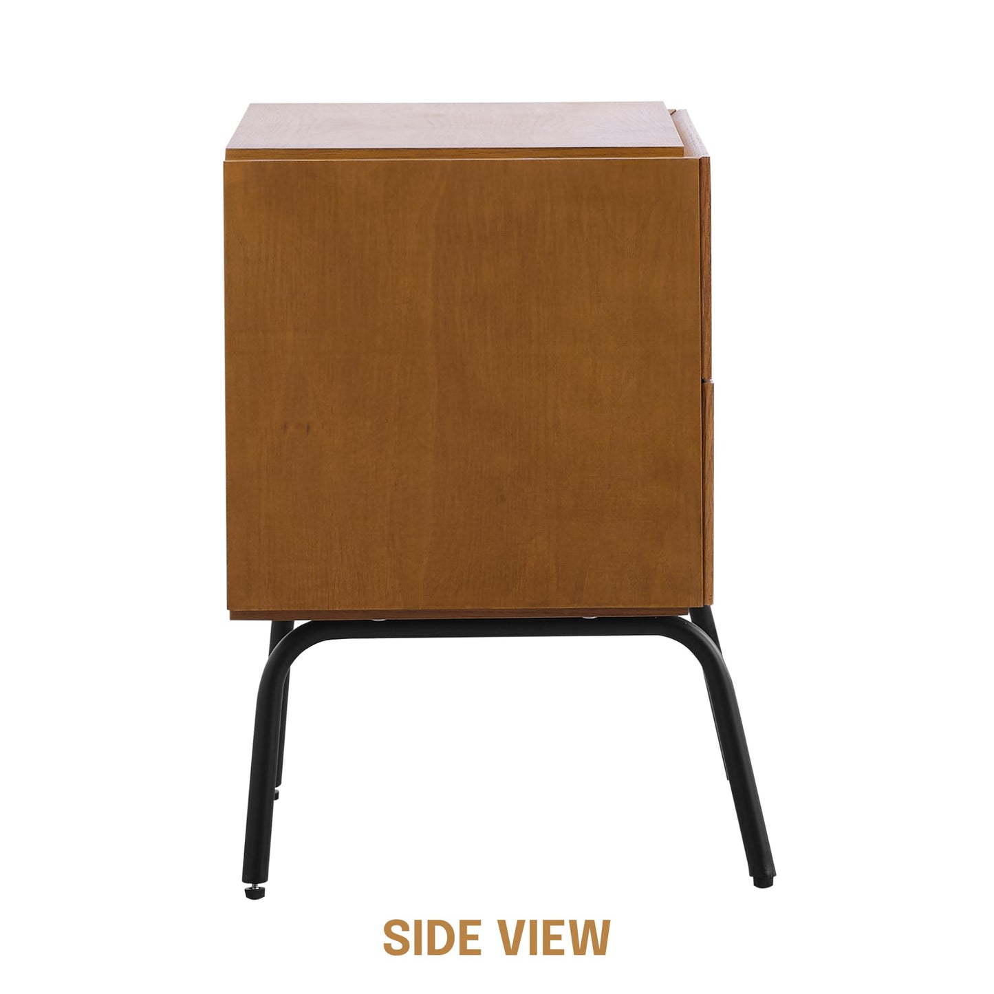 NTC Solid Oak Drawer Face Lulu Nightstand with Natural Rattan Drawer, Mid-Century Side Table for Bedroom, Bedside Furniture, End Table – Waterproof, Heat Resistant, Easy to Assemble – Rustic Oak