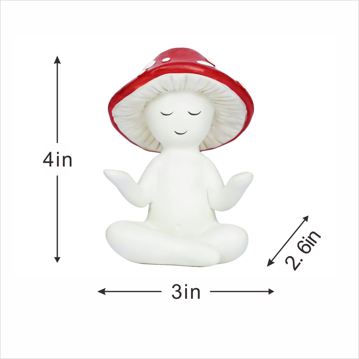 LocusArs Meditation Mushroom Statue Yoga Mushroom Figurine Tabletop Decor for Home Shelf Office Coffee Table Garden Yard Patio Mushroom Meditation Sculpture Gift for Women Friends Mom Decoration
