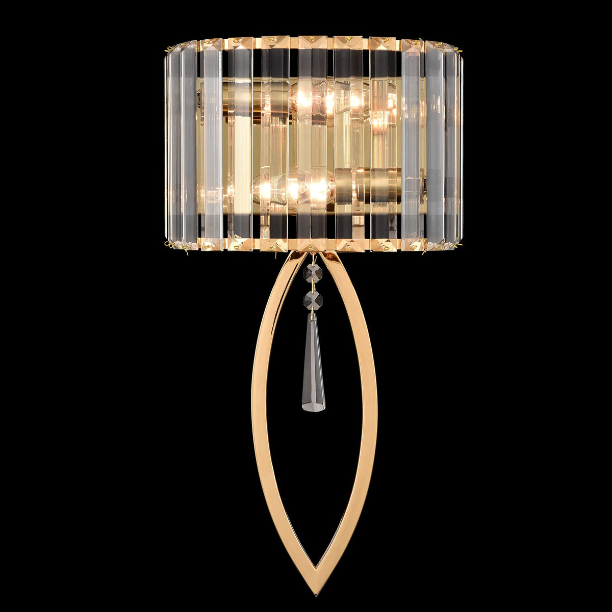CLAXY Mid Century Wall Sconces, 2-Light Elegant Crystal Gold Wall Light for Bathroom Bedroom Hallway
