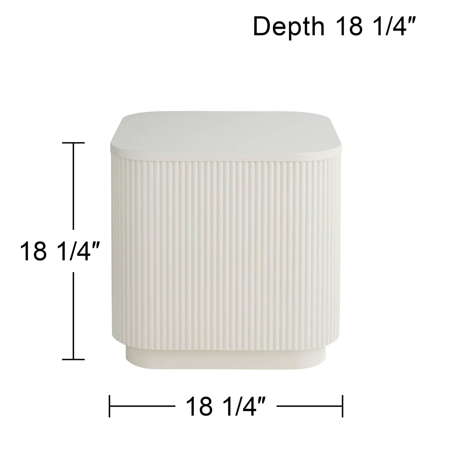 Studio 55D Murphy 18 1/4" Wide White Pleated Side Table