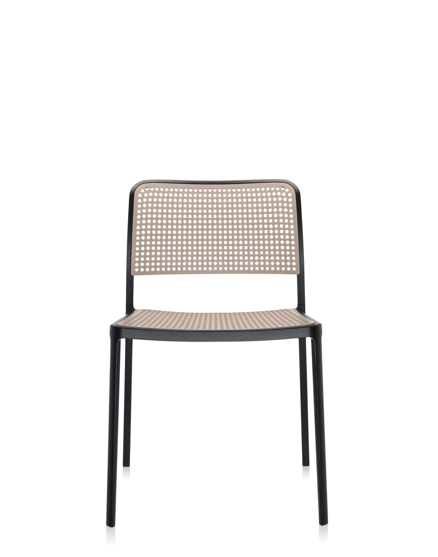 Kartell 5875/N4 Audrey Chair by Piero Lissoni, Pack of 2, Pained Aluminum Black/Sand