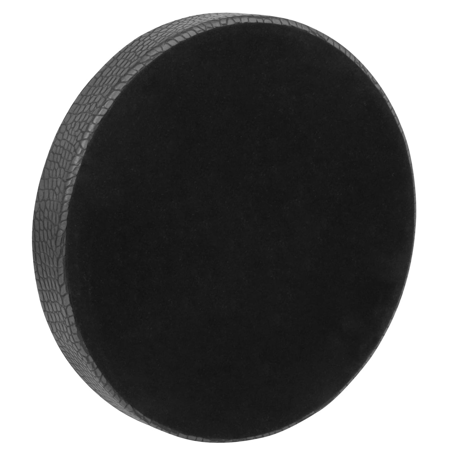 HofferRuffer Faux Leather Round Serving Tray, Vegan Croco Leather Decorative Tray, Food Tray for Storage Drinks, Snack & Cosmetics, Dia.12'' x 1.6'' (Dark Grey)