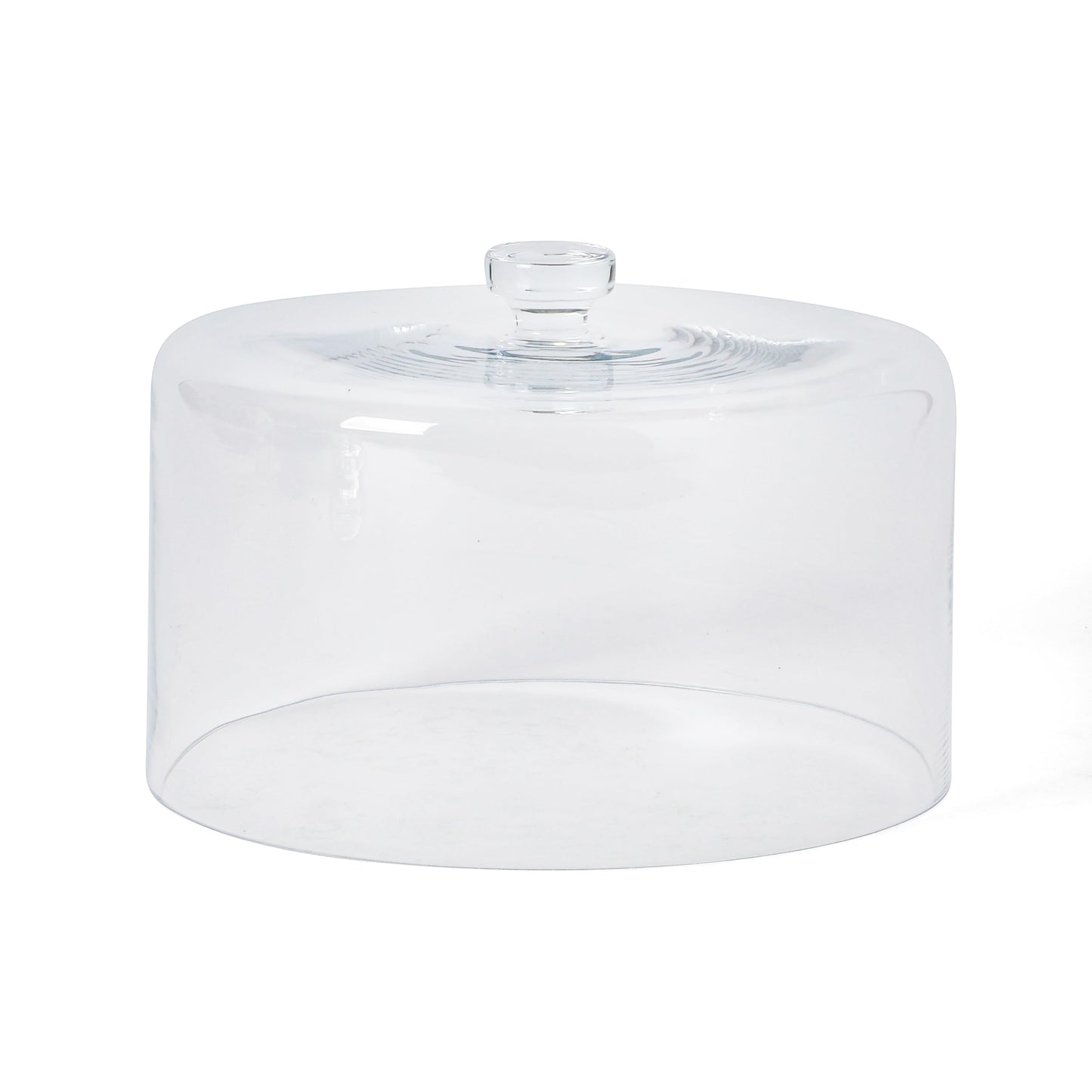 Martha Stewart Watercrest Glass Cake Stand with Dome, 10.2 Inch Clear Footed Pedestal Cake Stand with Glass Lid Cover, Handmade Glassware for Cakes and Desserts