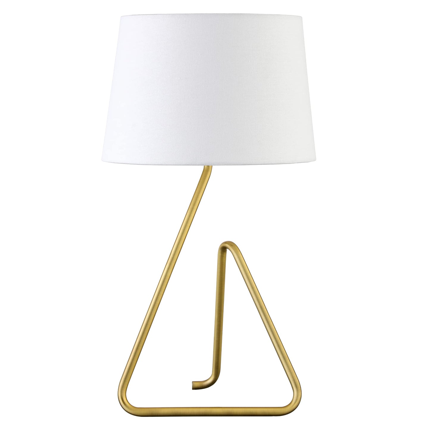 Henn&Hart 22" Metal Table Lamp with Fabric Shade in Brushed Brass, for Home, Living Room, Bedroom, Entertainment Room, Office, Kitchen, Dining