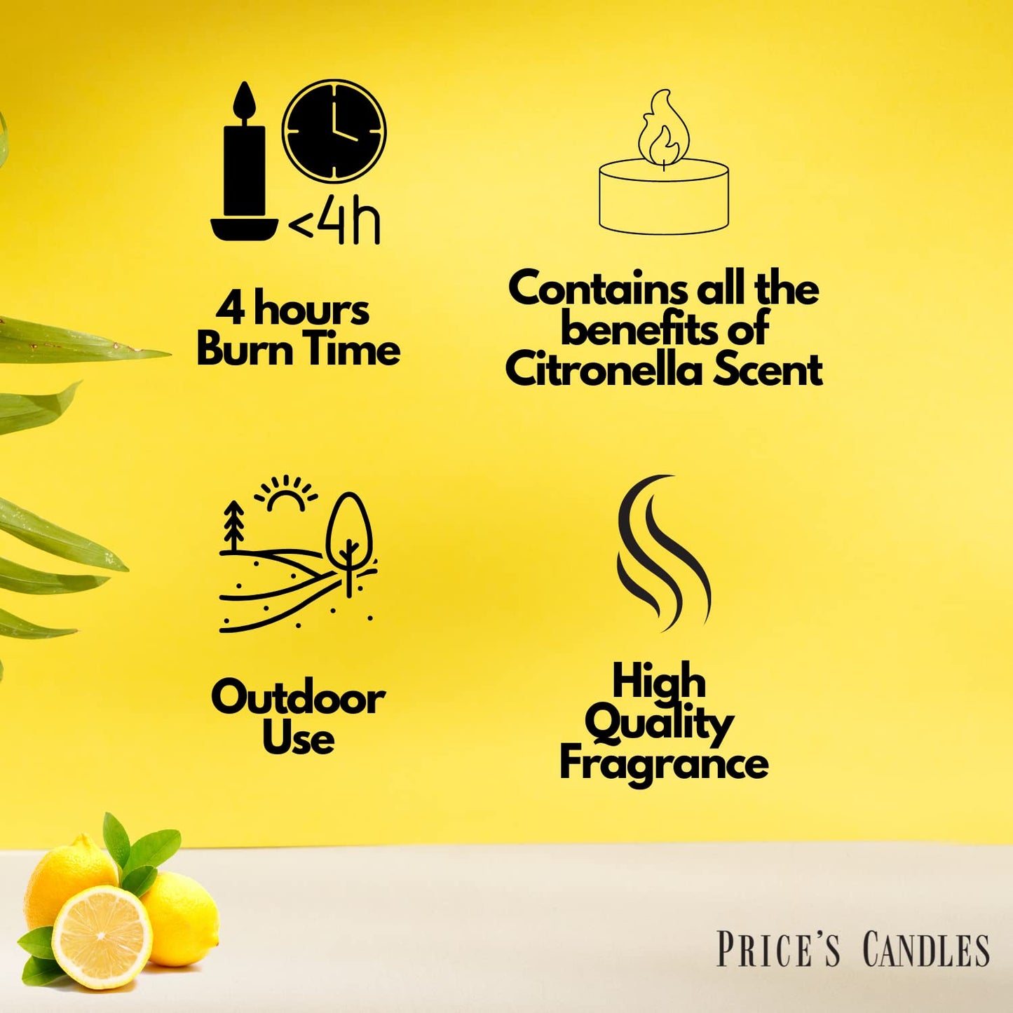 Prices SMT002418 Candles Maxi TEALIGHTS CITRONELLA,10HR Pack of 4