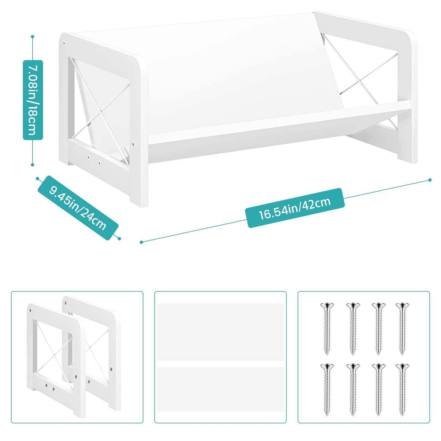 ELITEROO Mini Bookshelf for Desk, Desktop Bookcase, Single Cookbook Shelf, Tabletop Book Storage Rack, Tiny Book Organizer for Book Display & Storage, White