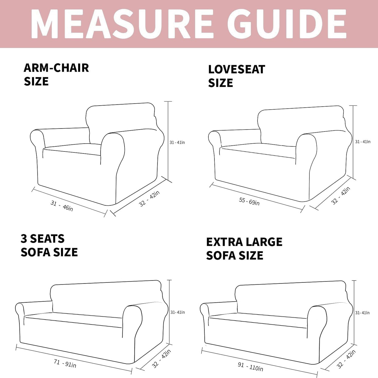 YEMYHOM Real Velvet Couch Covers for 2 Cushion Couch High Stretch 1 Piece Loveseat Slipcover for Pets Dogs Anti Slip Love Seat Sofa Slipcover Furniture Protector (55"-69", Dusty Pink)