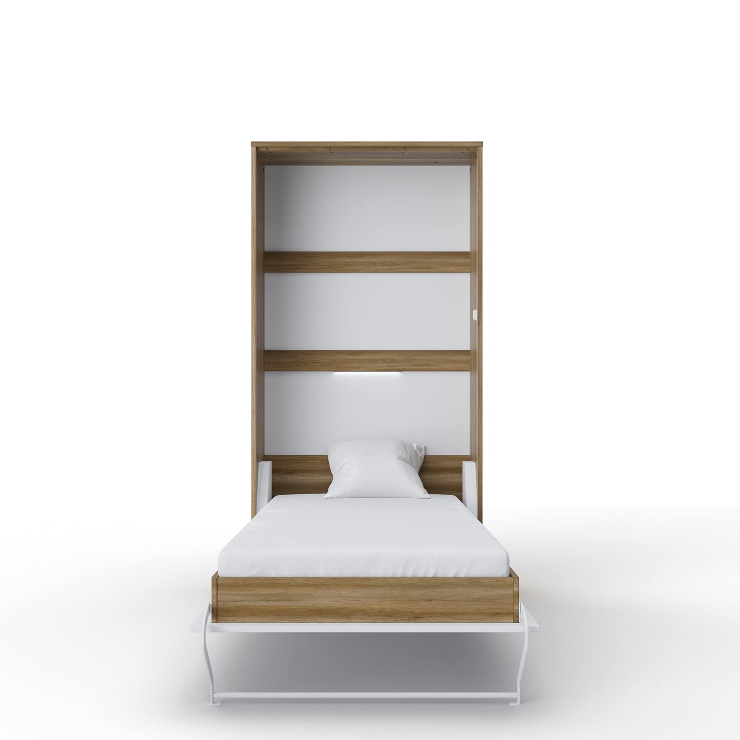 Murphy Bed Vertical Contempo, 35.4 x 78.7 inch (Oak Country/White)