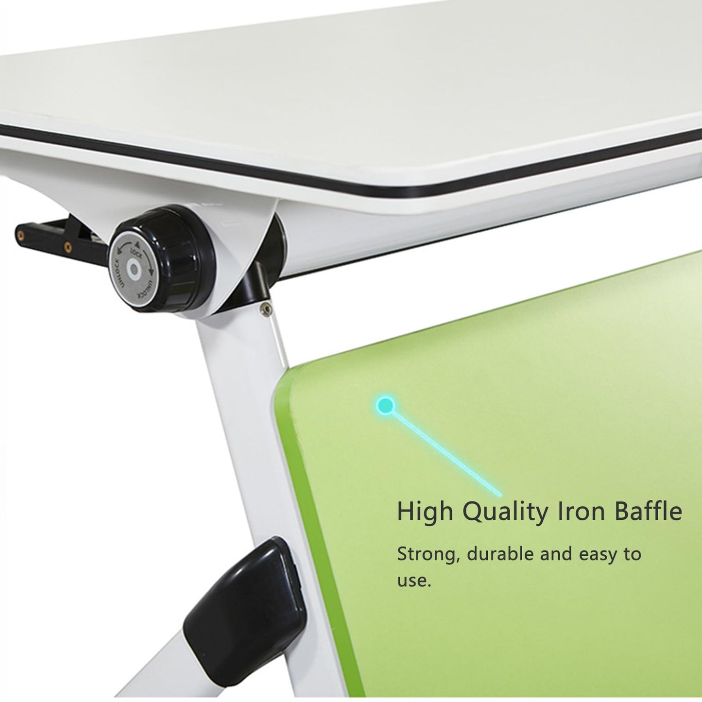 AYMIXEM Compact Folding Training Table Conference Desk with Wheels Ideal for Small Spaces and Commercial Office Use